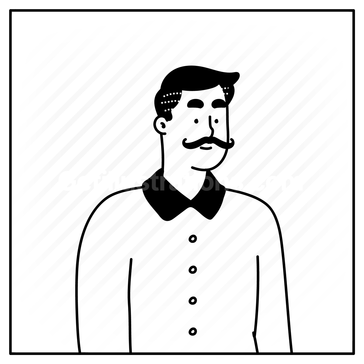 moustache, mustache, dark hair, shirt, man, male, person